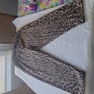 Women's Mad Mag Lounge/ Pajama Pants,  Brown/Black Leopard Print, M(10-12)